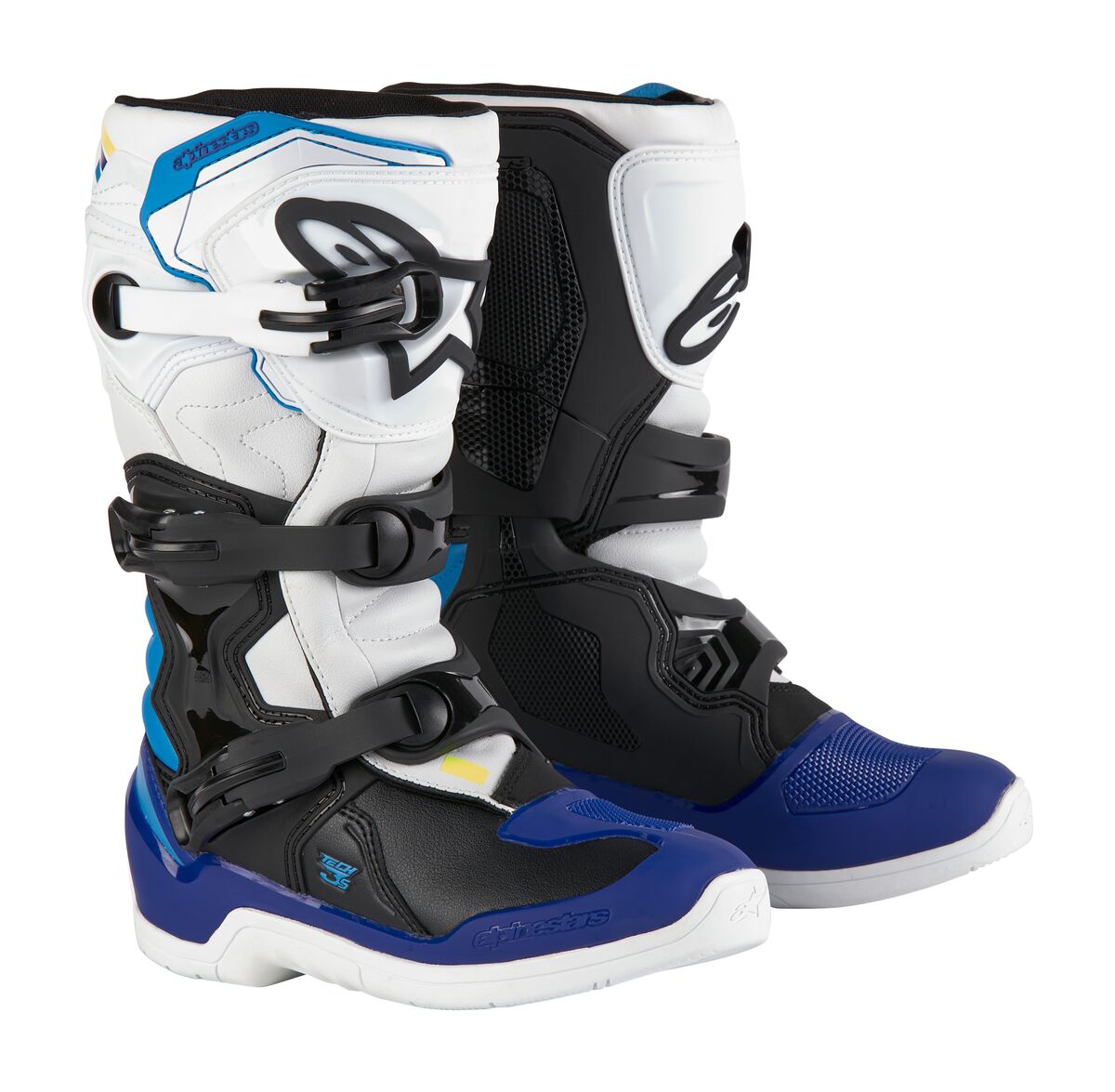 Alpinestars Tech 3s YOUTH Motocross Boots White/Black/Enamel Blue