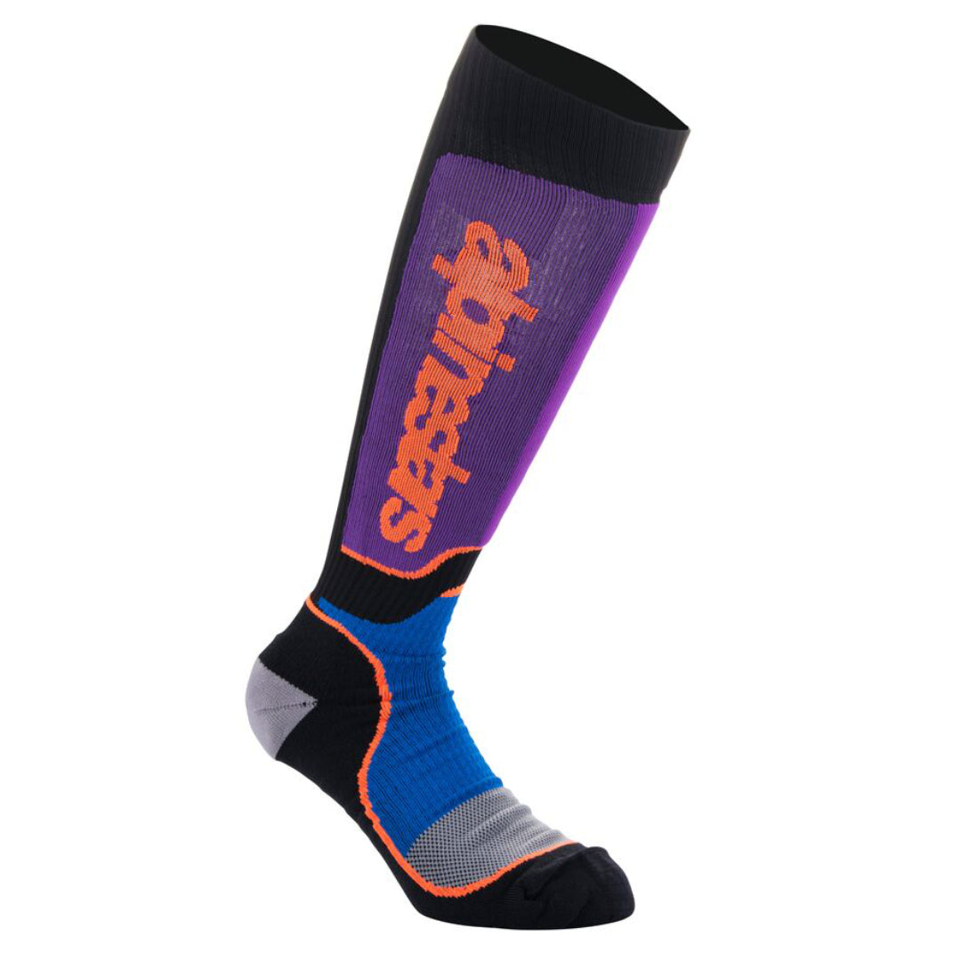 Alpinestars MX PLUS Socks Black/Royal Blue/Purple