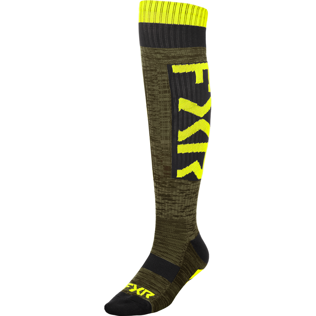 FXR Moto MX Socks 2026 Black/Army/HiVis