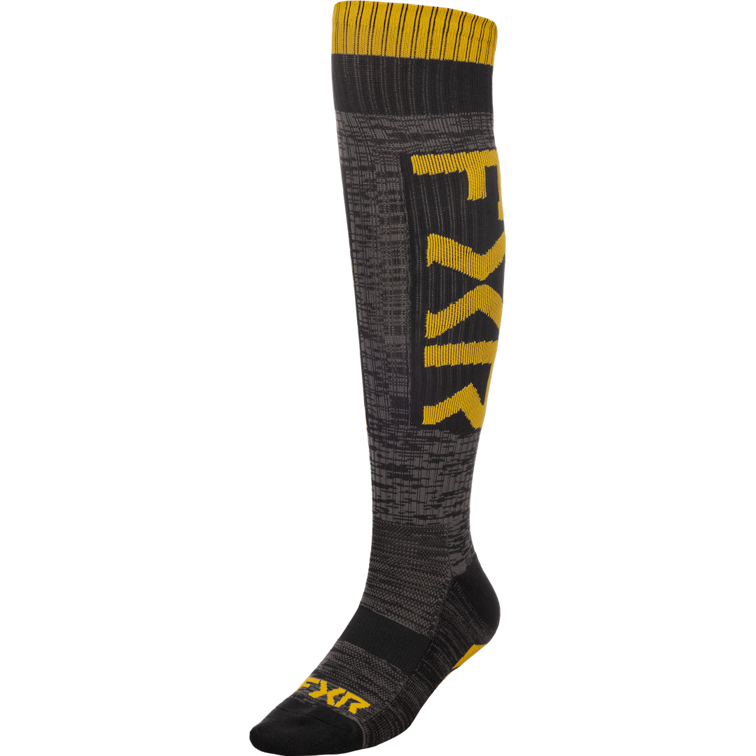 FXR Moto MX Socks 2026 Black/Charcoal/Gold