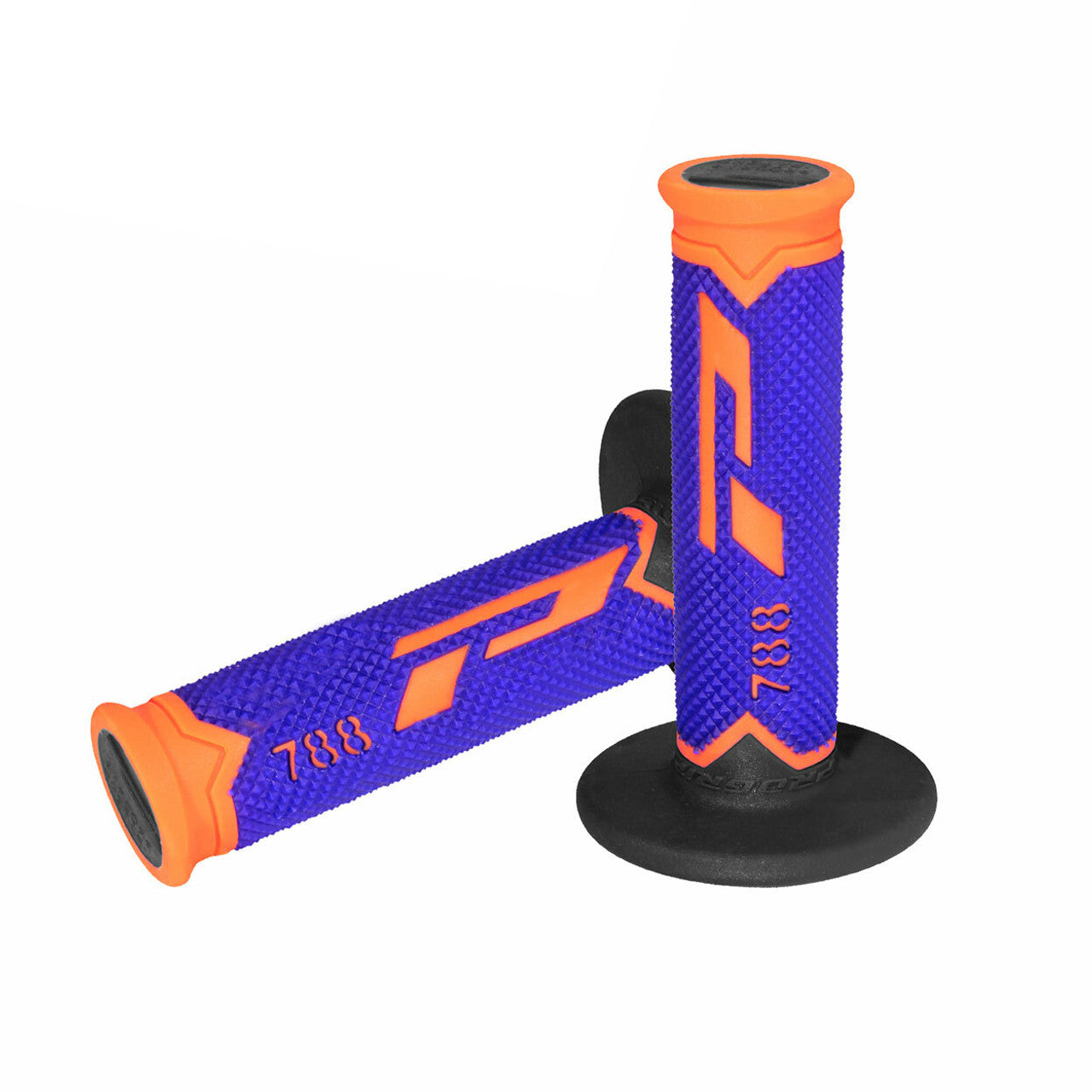 Pro Grip 788 Triple Density Full Diamond MX Grips Orange / Blue / Black