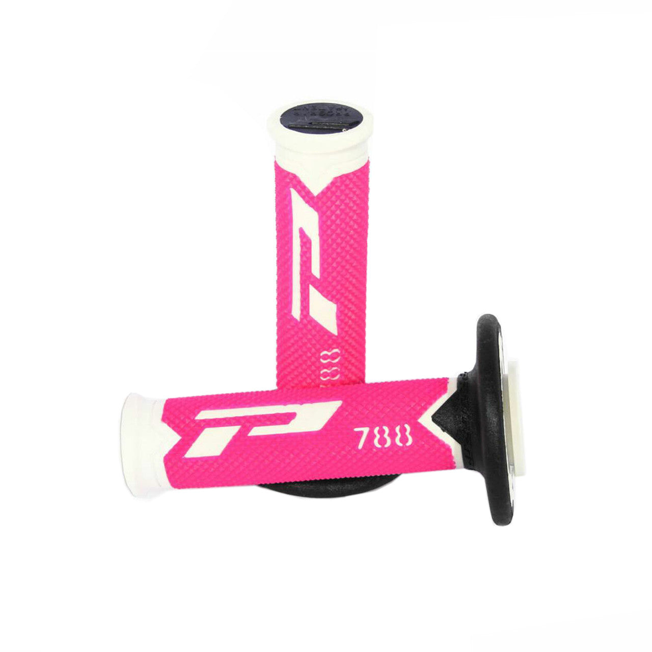 Pro Grip 788 Triple Density Full Diamond MX Grips White / Pink / Black