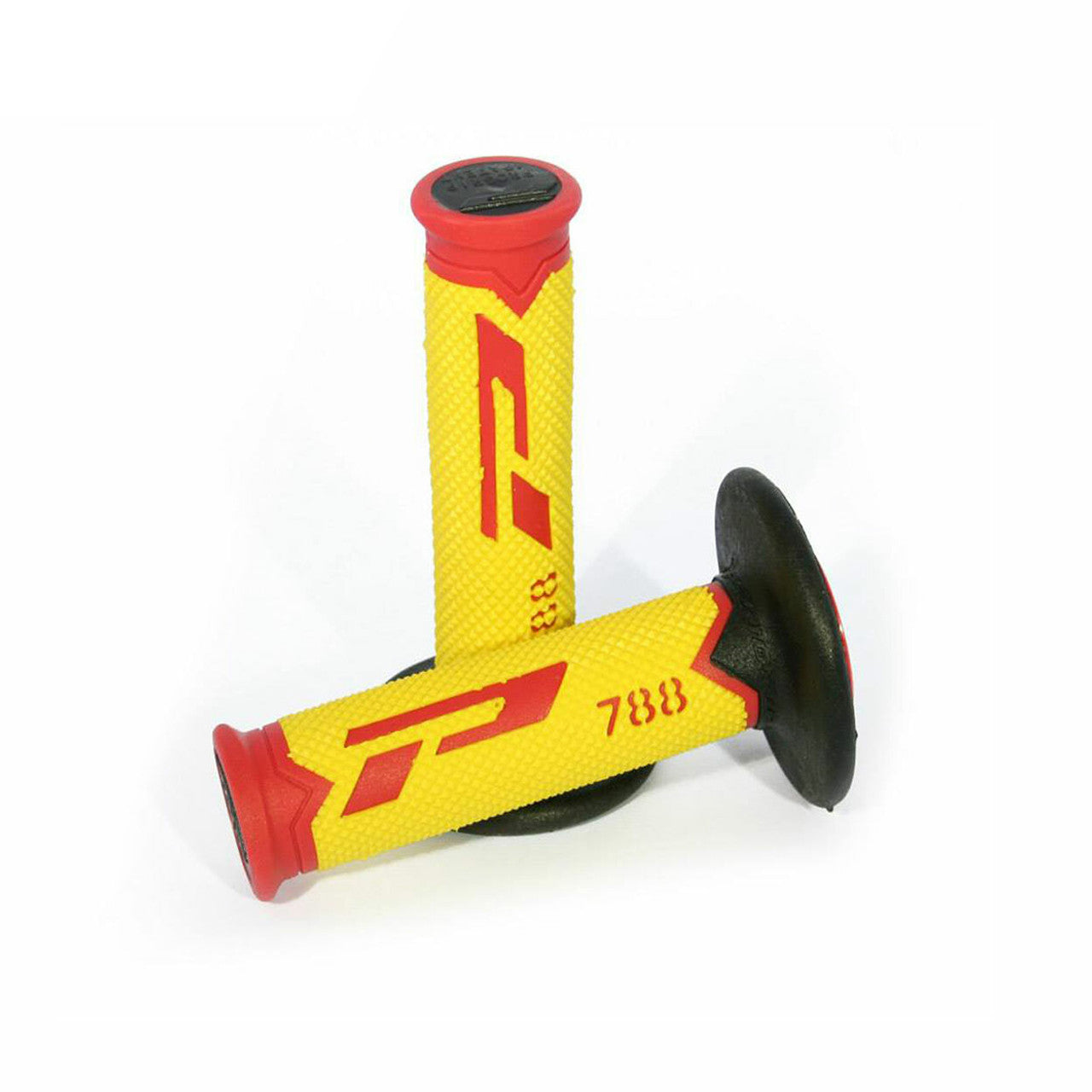 Pro Grip 788 Triple Density Full Diamond MX Grips Red / Yellow / Black