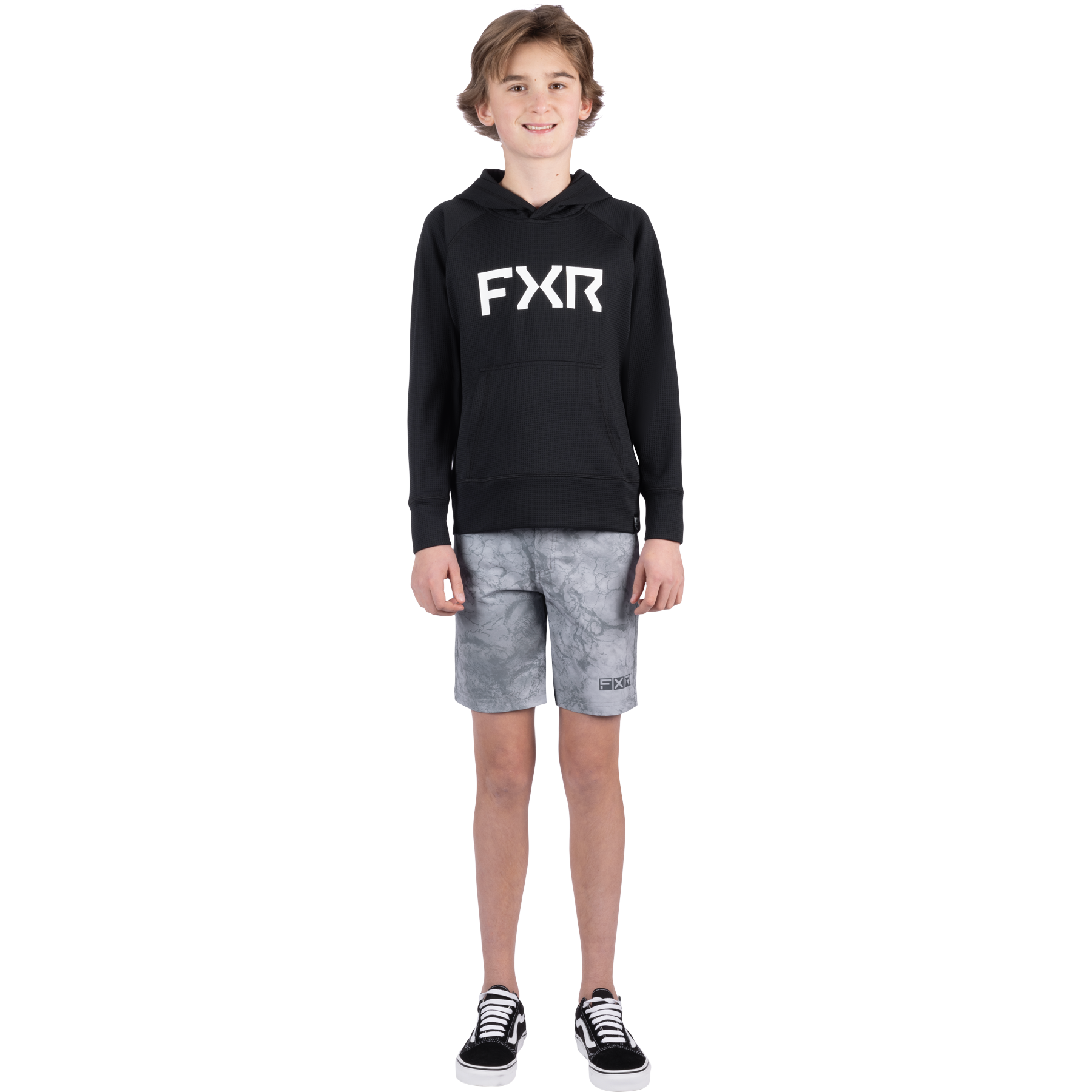 FXR YOUTH Pilot UPF PO Hoodie Black/White