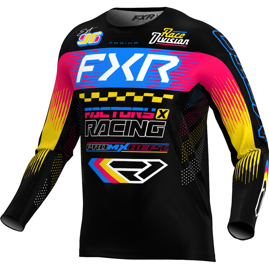 FXR Podium Gladiator MX Jersey 2026 Black/Blue/Razz