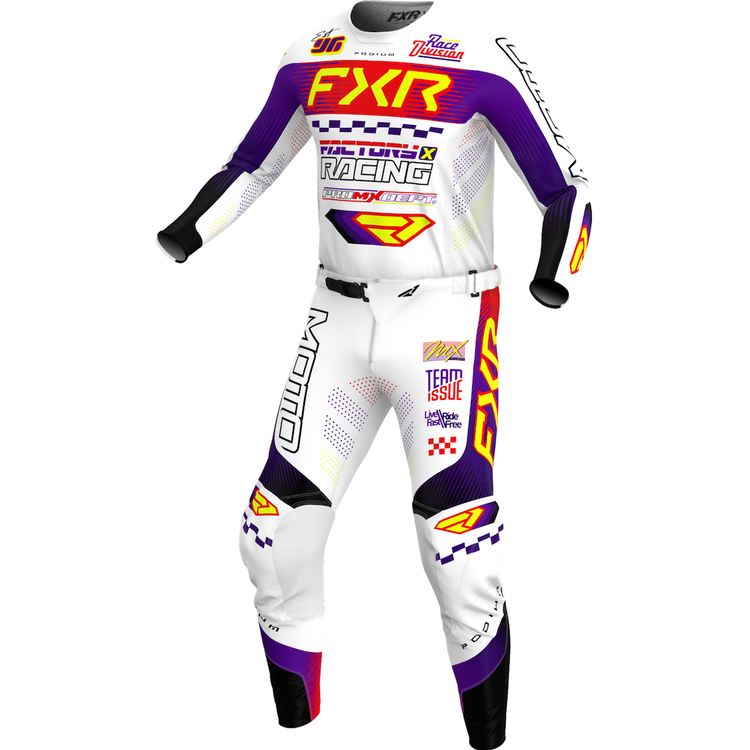 FXR Podium Gladiator 2026 MX Kit Combo White/Purple/Red