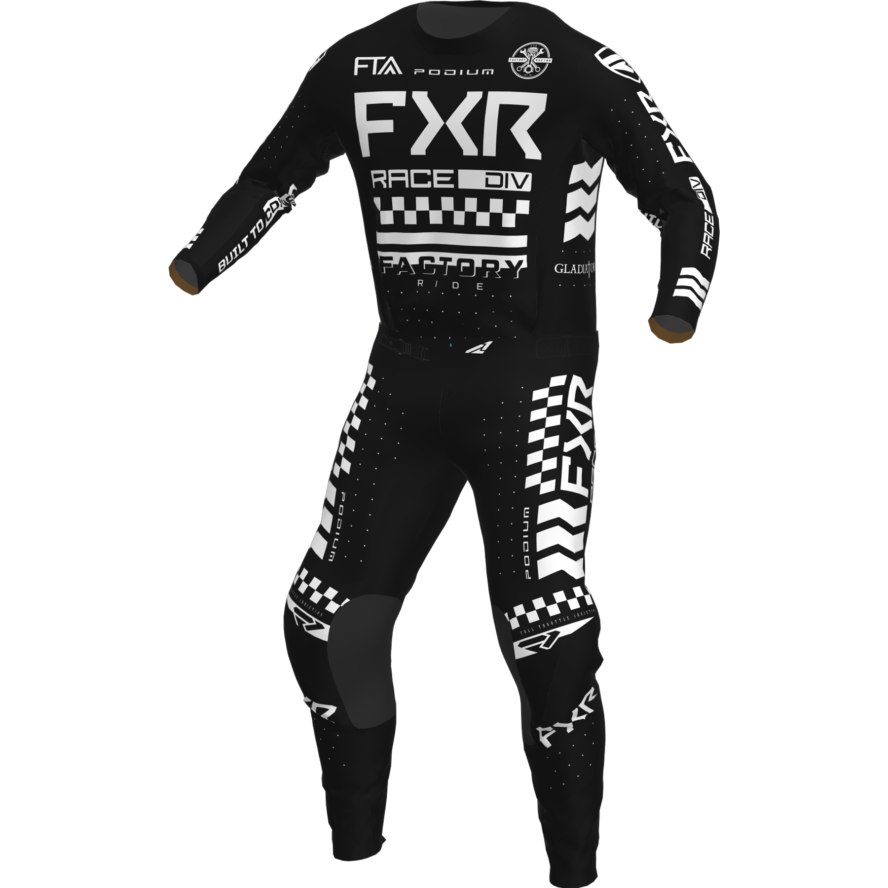 FXR Podium Gladiator MX Kit Combo Black