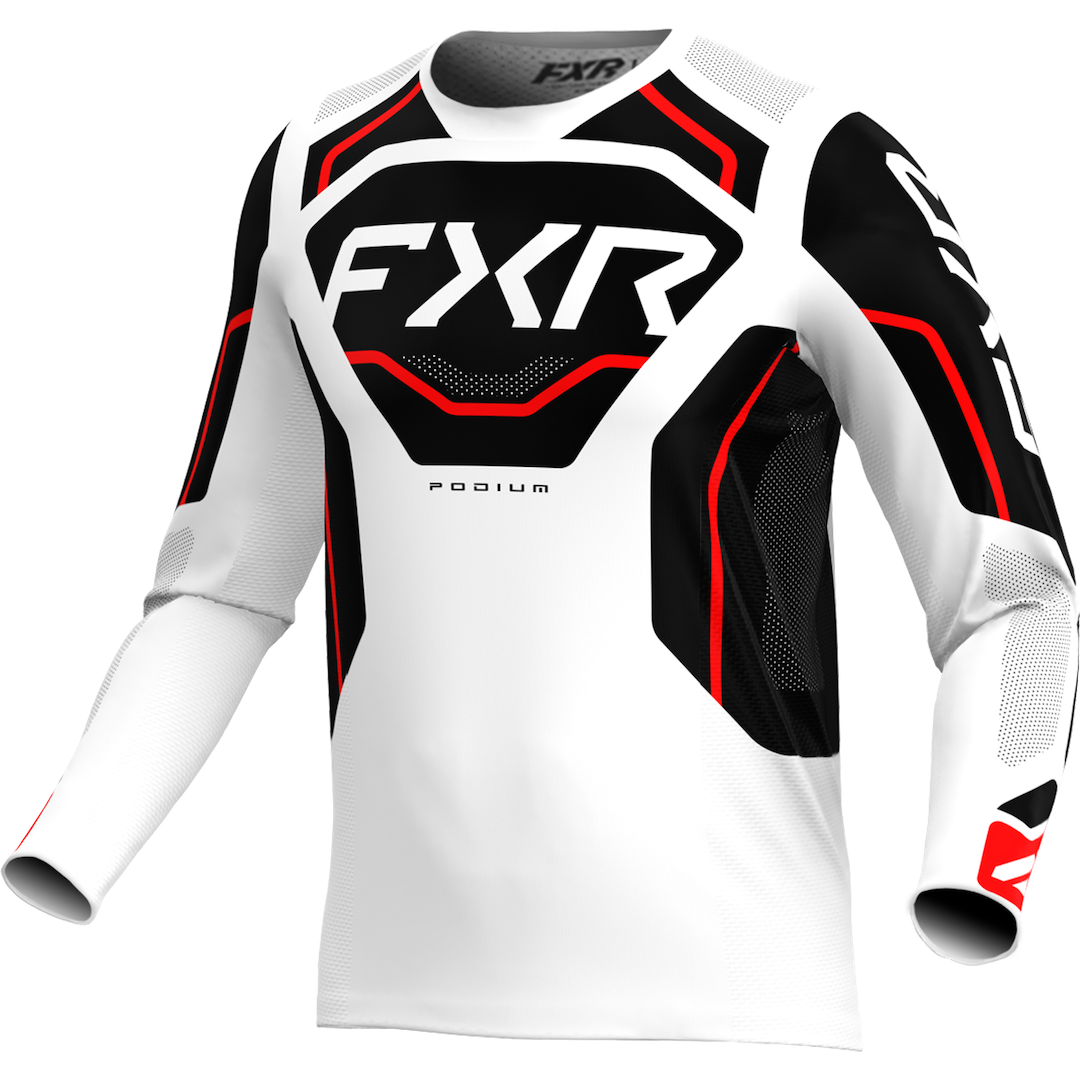 FXR Podium Relay MX Jersey 2026 White/Black/Red