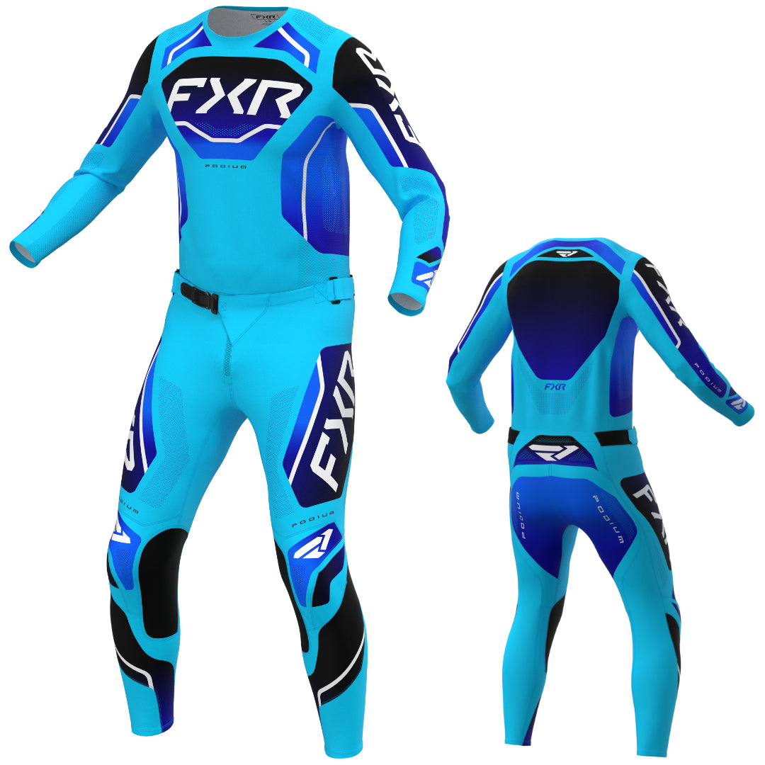 FXR Podium Relay 2027 MX Kit Combo Sky/Blue/Black
