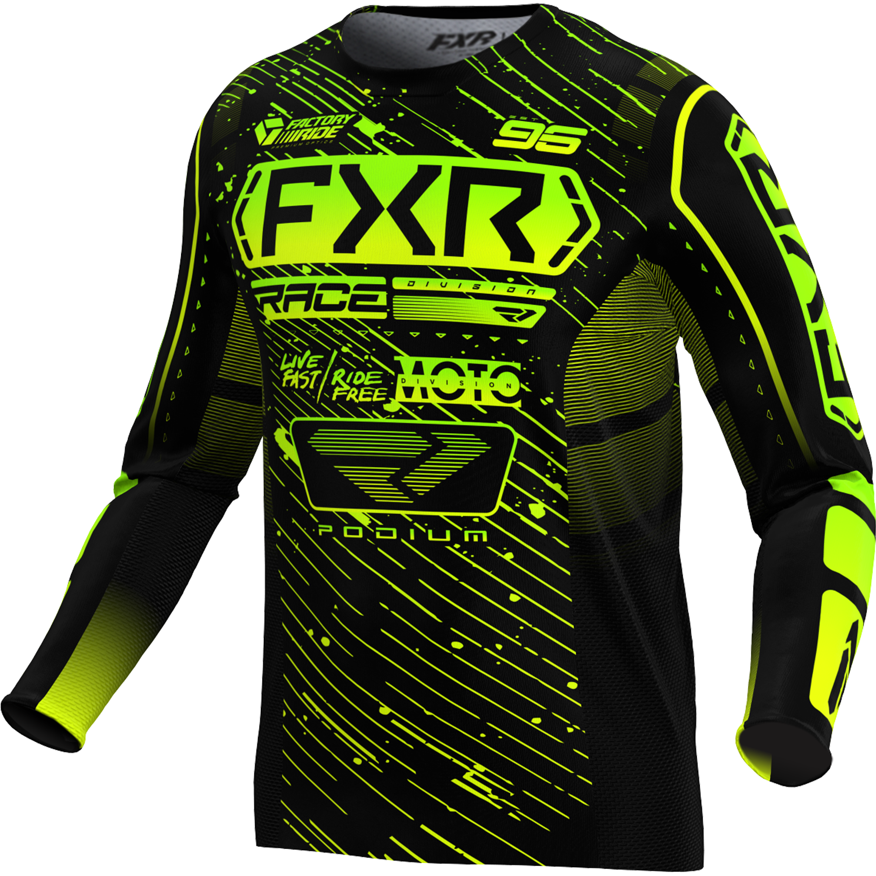 FXR Podium 2025 MX Kit Combo Black/HiVis/Lime