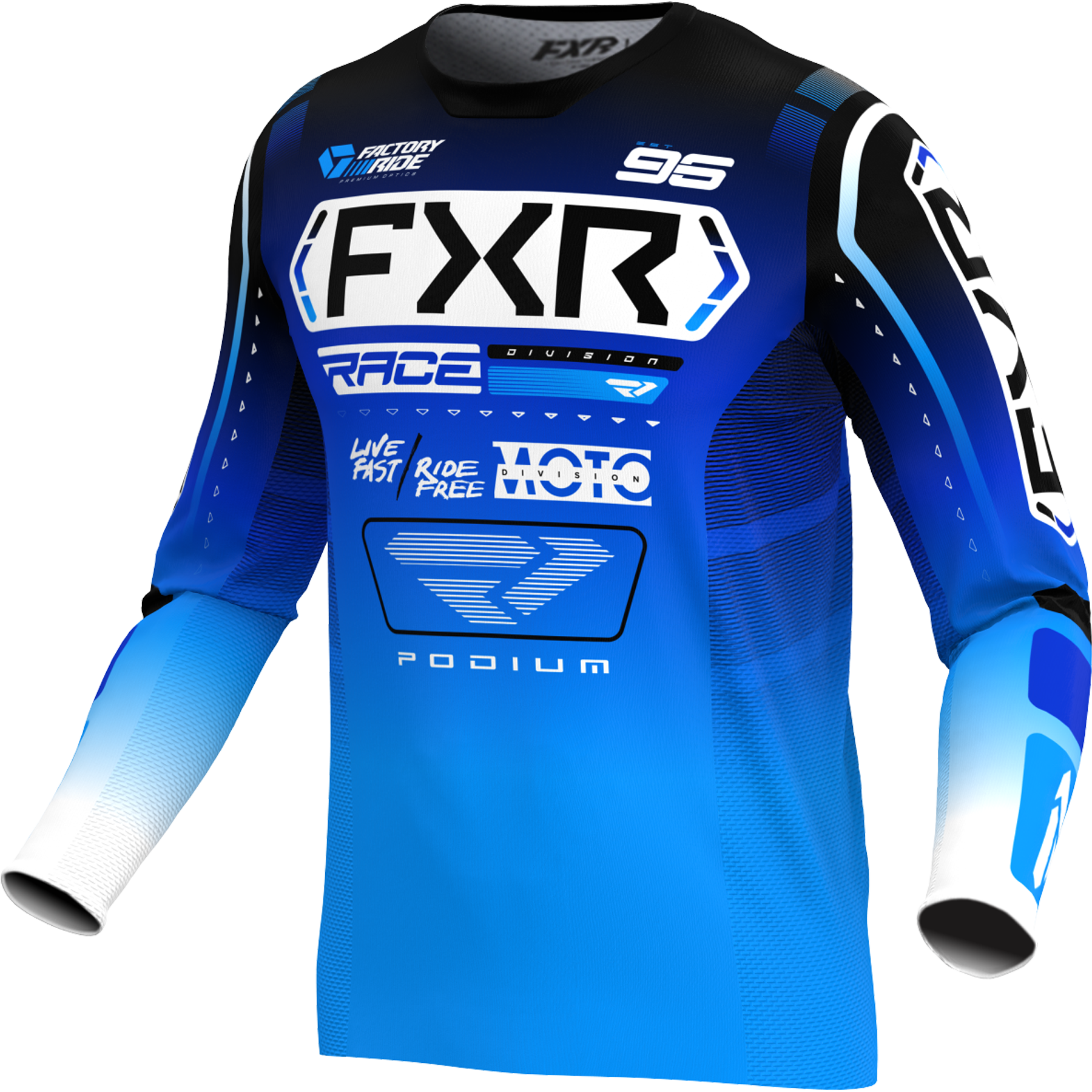 FXR Podium MX Jersey 2025 Blue/White