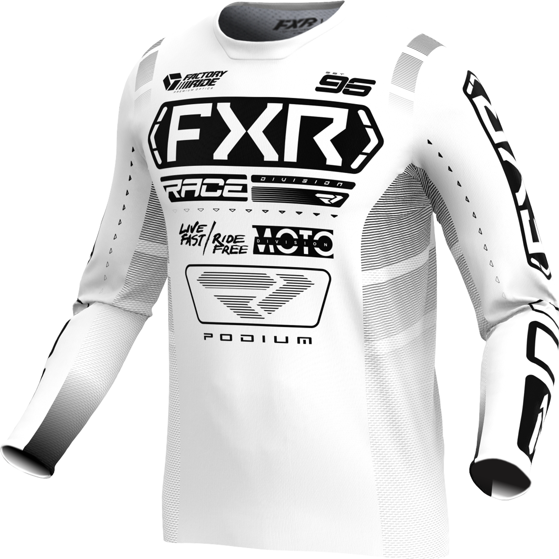 FXR Podium MX Jersey 2025 White/Black