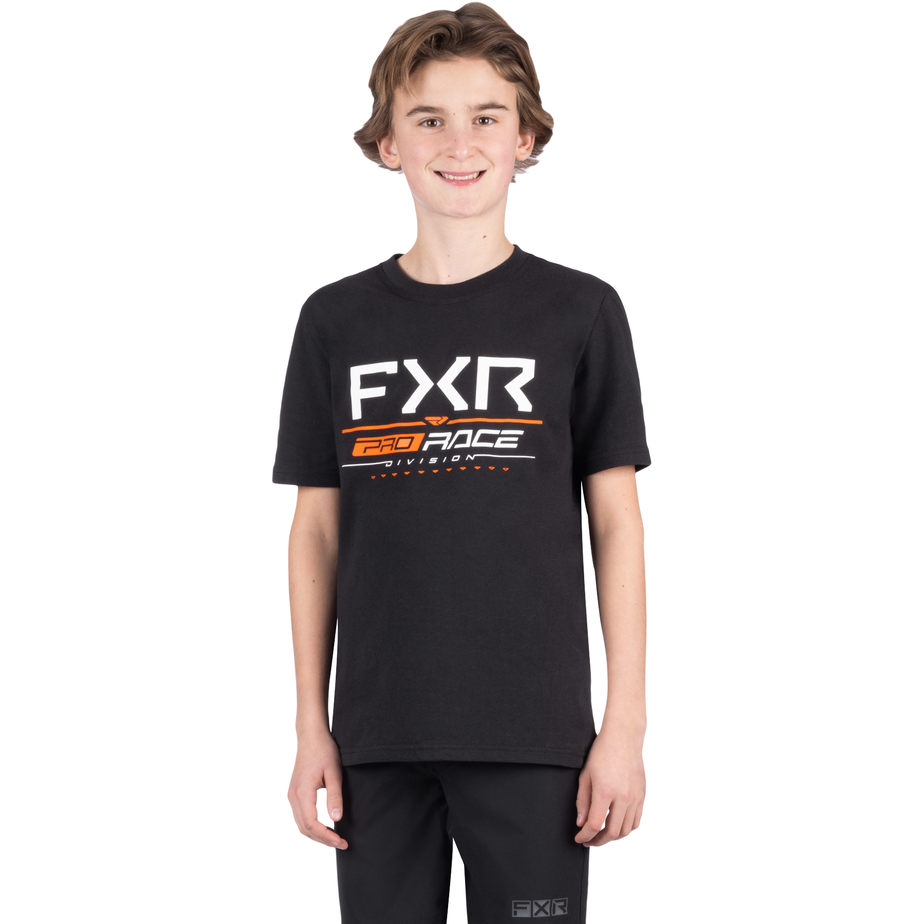 FXR YOUTH Race Division Premium T-Shirt Black/Orange