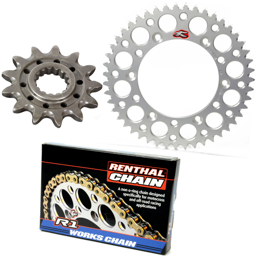 Renthal Chain And Sprocket Kit Ally Triumph TF250X/450X 24-26, TF250E/450E 25-26 Silver