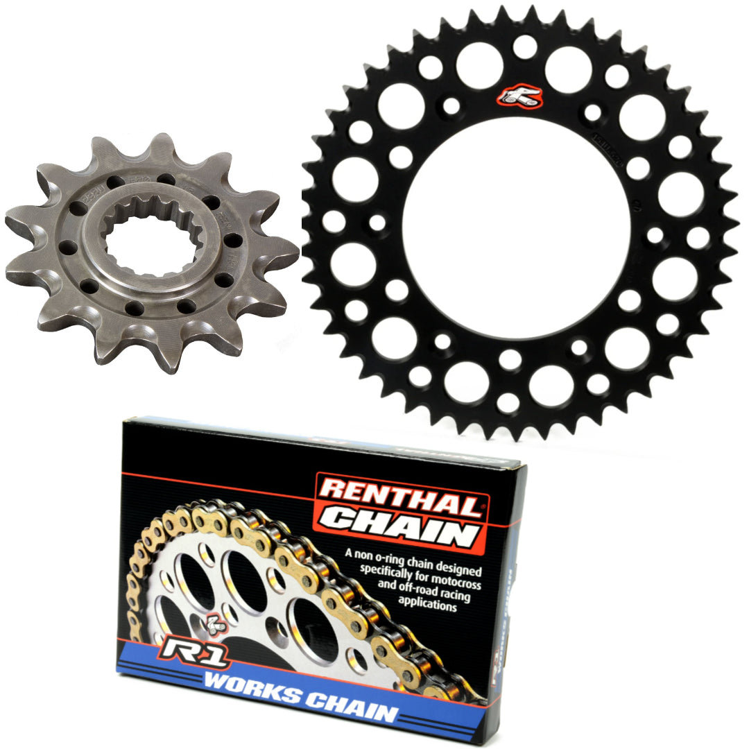 Renthal Chain And Sprocket Kit Ally Triumph TF250X/450X 24-26, TF250E/450E 25-26 Black