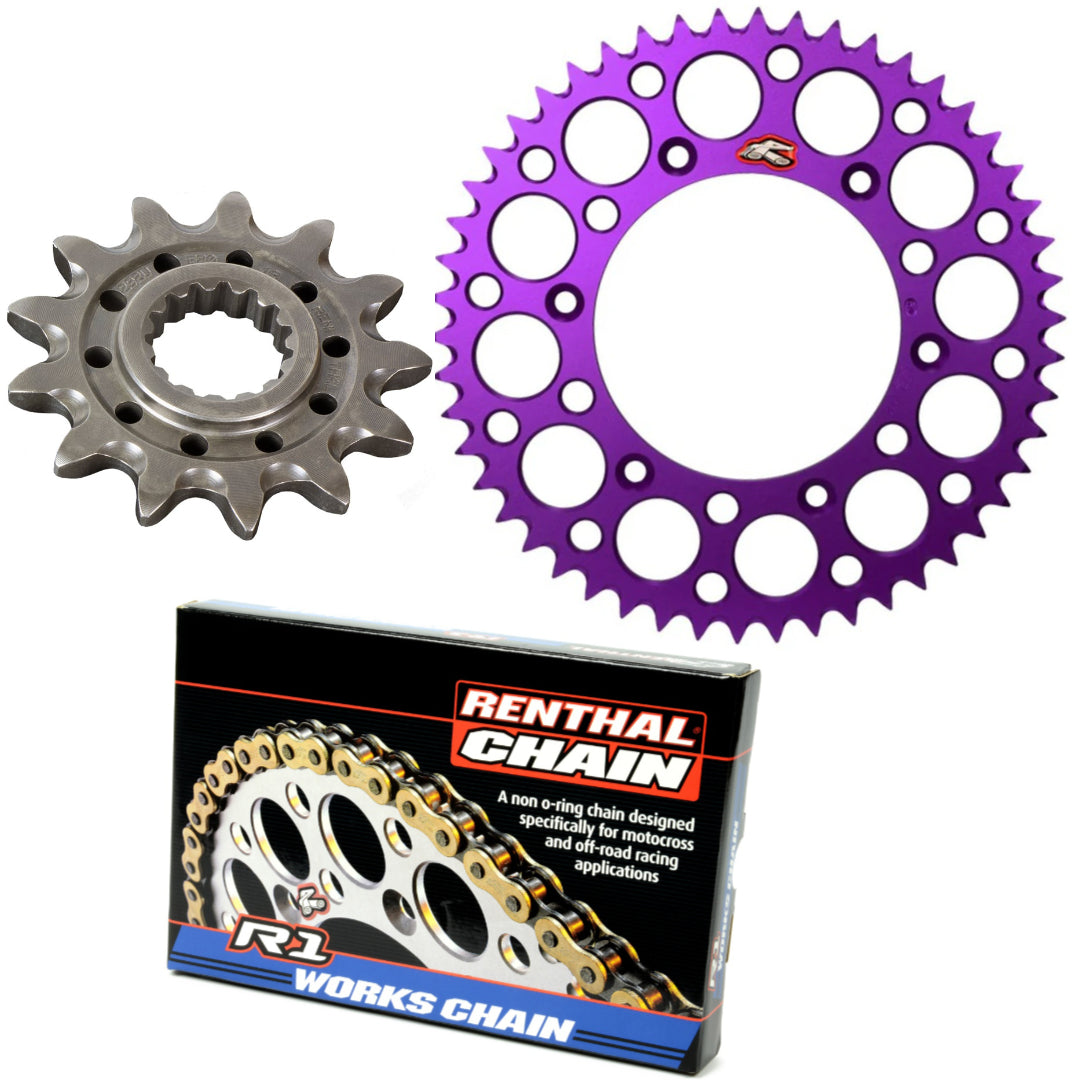 Renthal Chain And Sprocket Kit Ally Triumph TF250X/450X 24-26, TF250E/450E 25-26 Purple