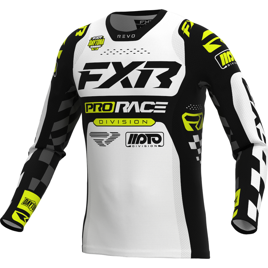 FXR Revo Daytona MX Jersey 2026.5 Black/White/HiVis