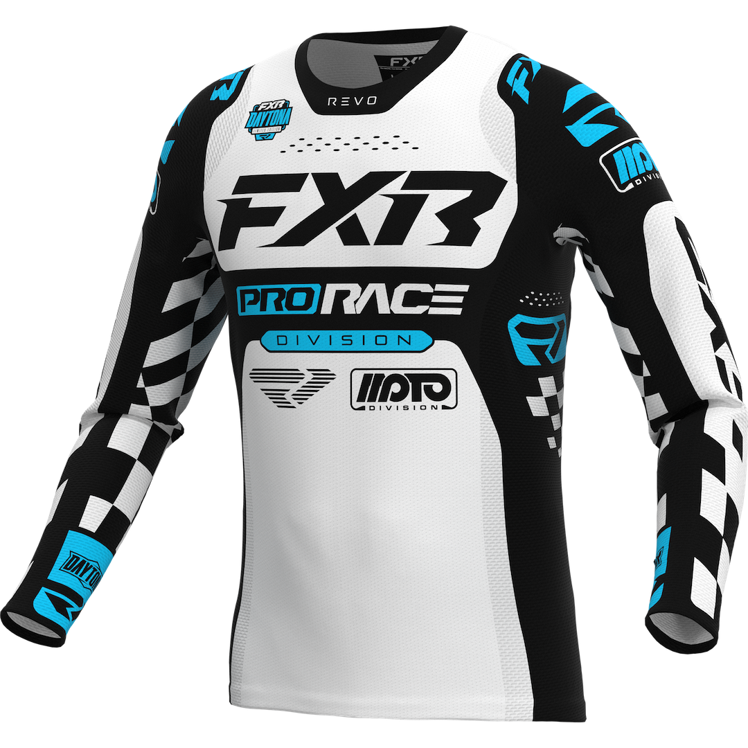 FXR Revo Daytona MX Jersey 2026.5 Black/White/Sky