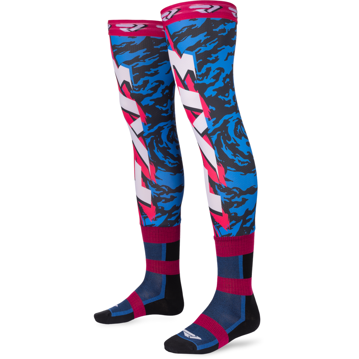 FXR Knee Brace Riding Sock 2027 Blue/Black/Razz