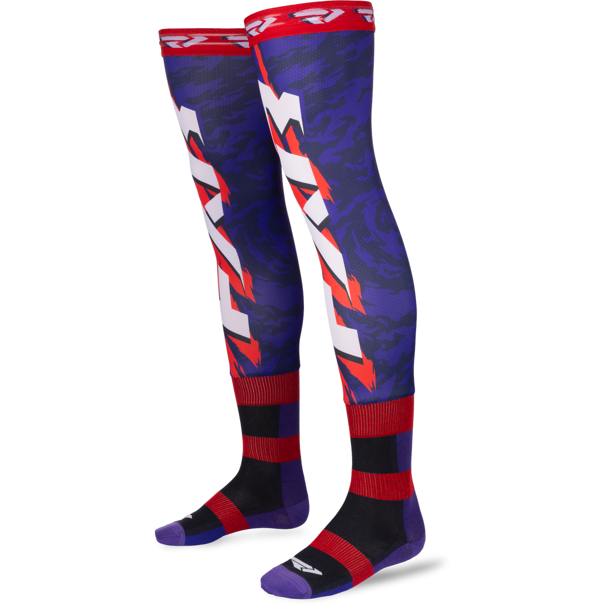 FXR Knee Brace Riding Sock 2027 Navy/Purple/Nuke