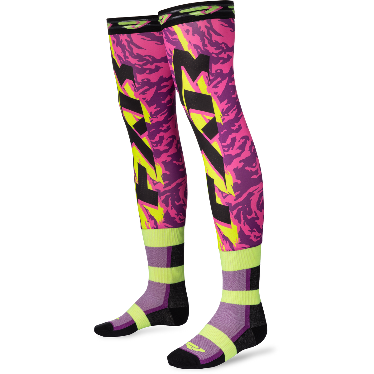 FXR Knee Brace Riding Sock 2027 Pink/Purple/HiVis