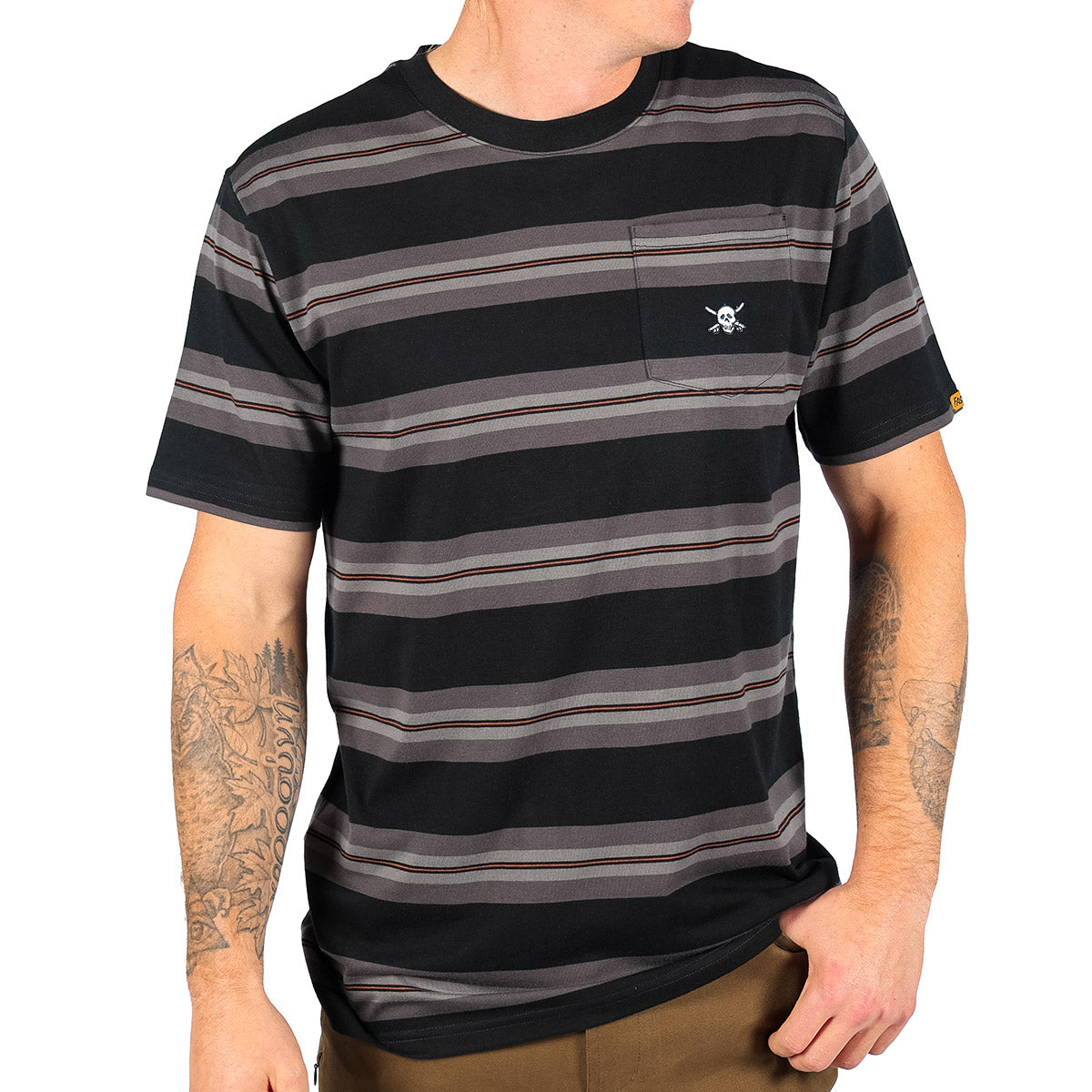 Fasthouse Rufus Yarn Dye Tee - Black/Grey