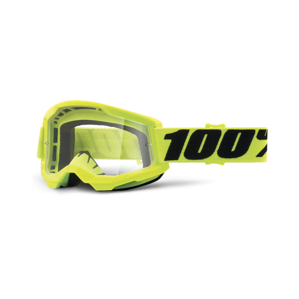 100% Strata 2 Fluo Yellow MX Goggle Clear Lens