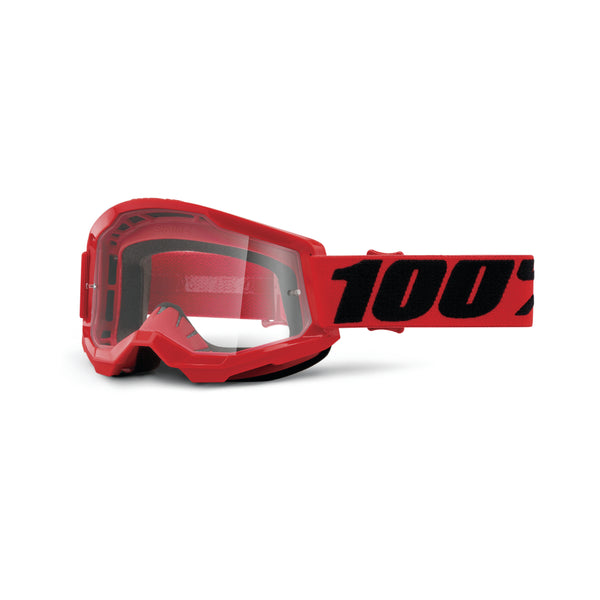 100% Strata 2 Red MX Goggle Clear Lens