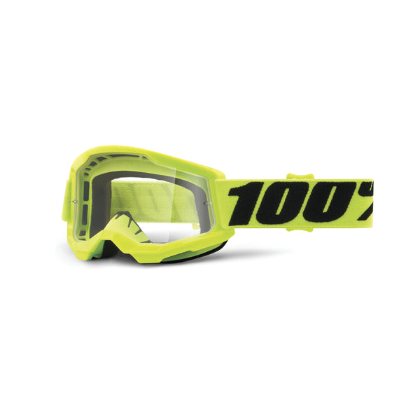100% STRATA 2 Youth Fluo Yellow MX Goggle Clear Lens