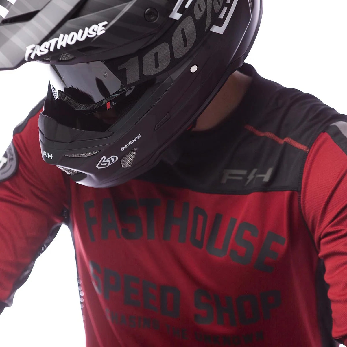Fasthouse Sanguaro Petrol LS MX Jersey - Cardinal