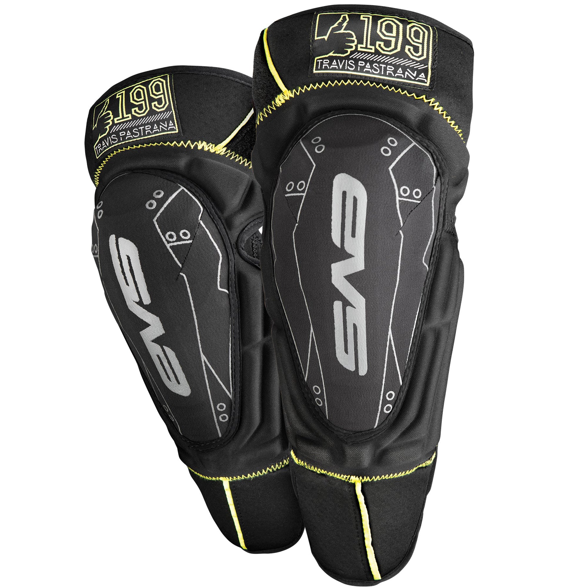 EVS TP199 Knee Guards Black/Hi-Viz Pair Youth