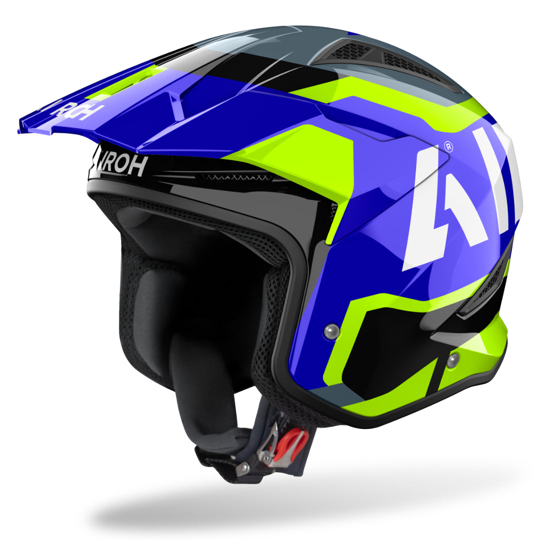 Airoh TRR II Jupiter Trials Helmet Blue/Yellow Gloss