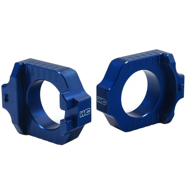 Works Connection Axle Block Kit Elite YAMAHA YZ250F 12-25 YZ450F 10-25 Blue