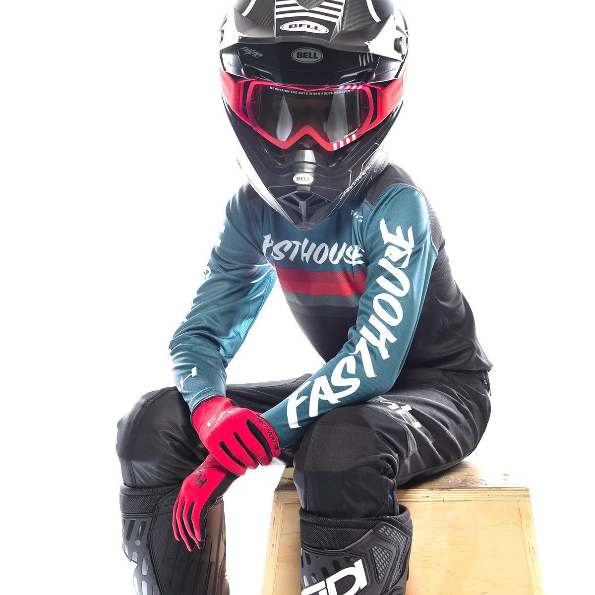 Fasthouse Youth Carbon Force MX Kit Combo Teal