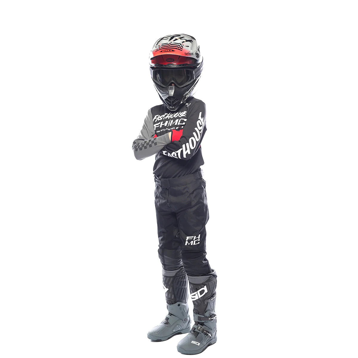 Fasthouse Youth Carbon Method MX Kit Combo Black/Grey