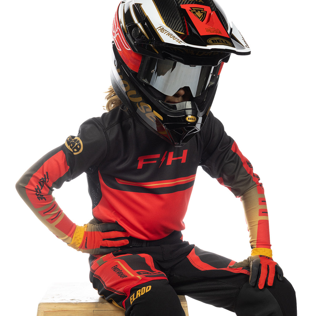 Fasthouse Vapor React Youth MX Glove - Racing Red/Black