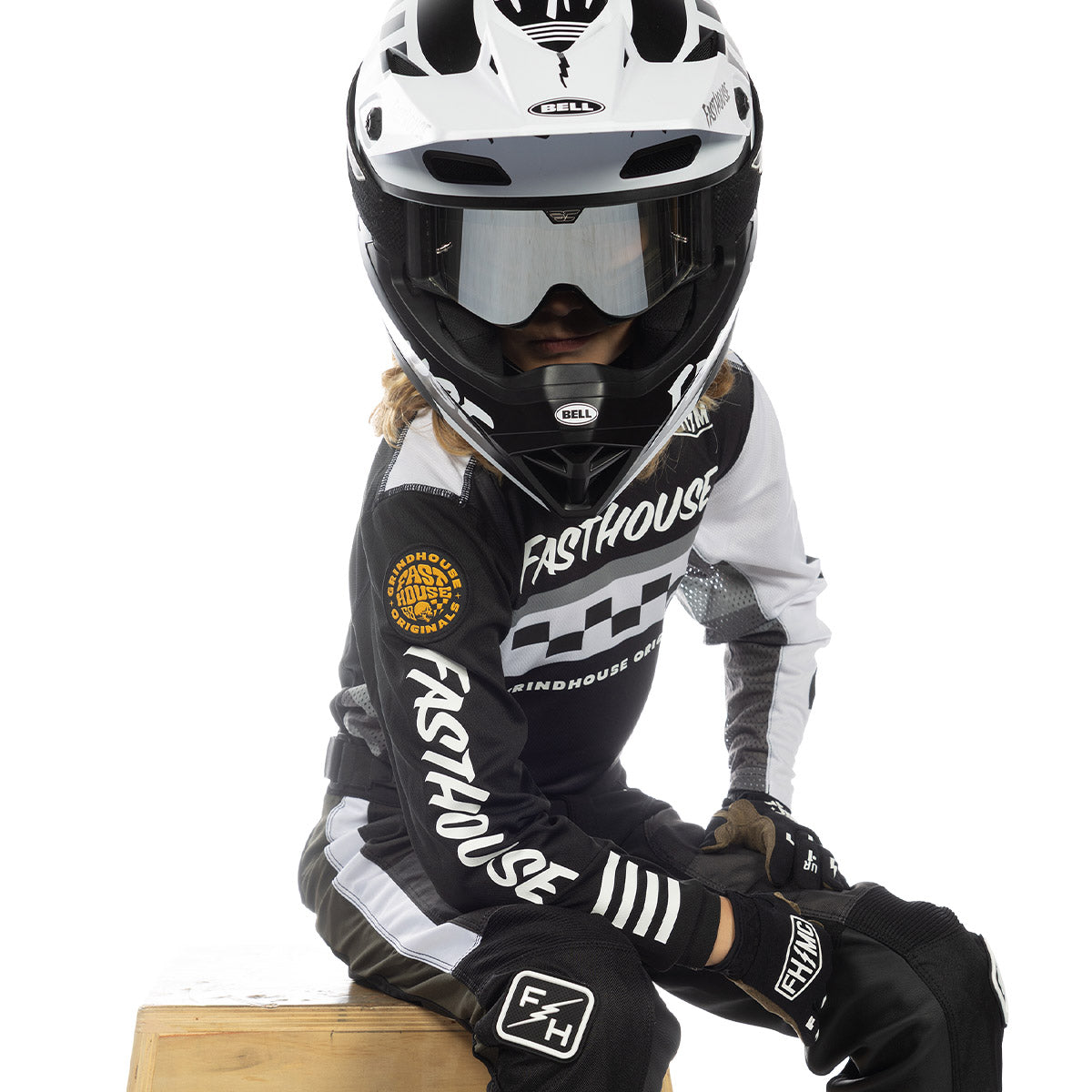 Fasthouse Grindhouse Atomic Youth MX Jersey - Black/Gray