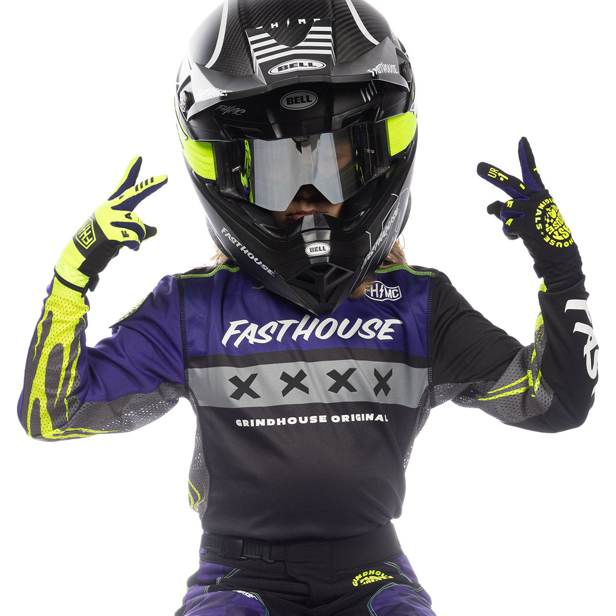 Fasthouse Grindhouse Grimm Youth MX Jersey - FH Purple/Black