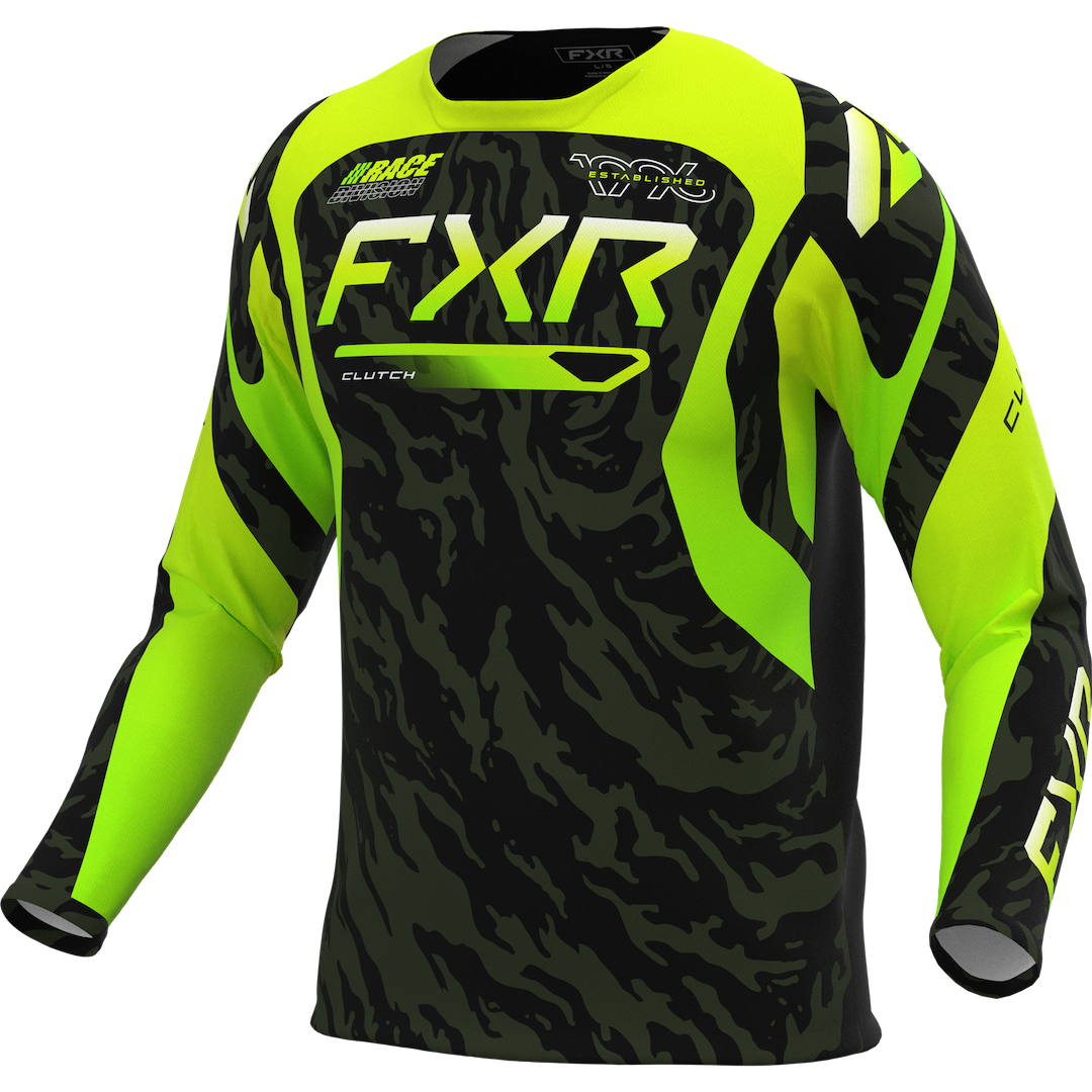 FXR YOUTH Clutch MX Jersey 2027 Army/Lime/Black