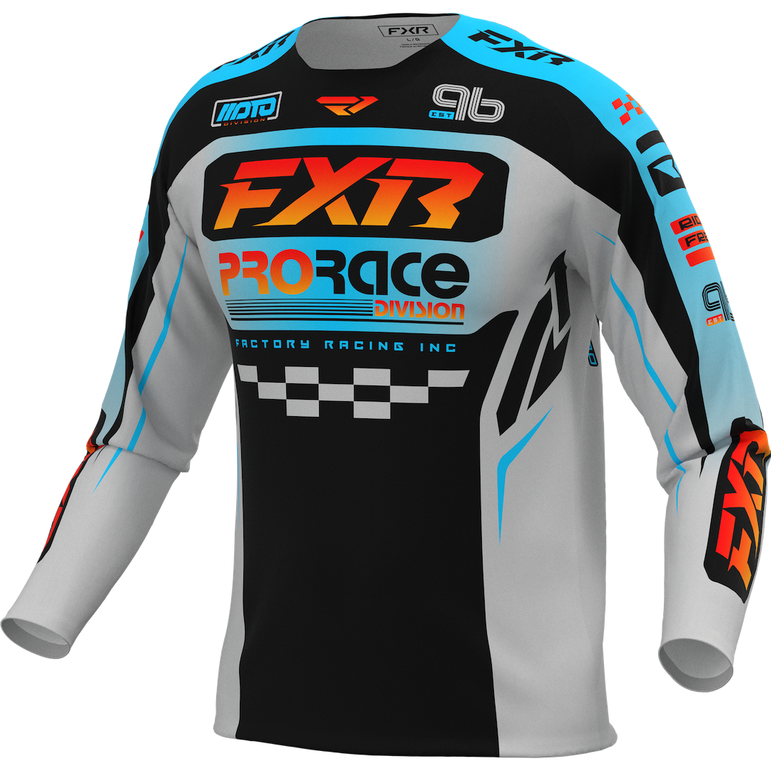 FXR YOUTH Clutch MX Jersey 2027 Grey/Sky/Orange