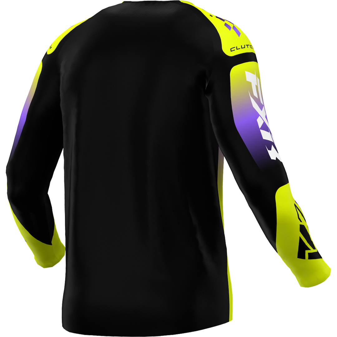 FXR YOUTH Clutch MX Jersey 2026 HiVis/Black/Purple