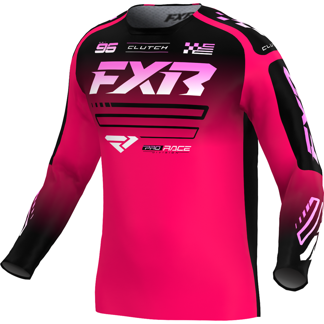 FXR YOUTH Clutch MX Jersey 2026 Razz/Black/Pink