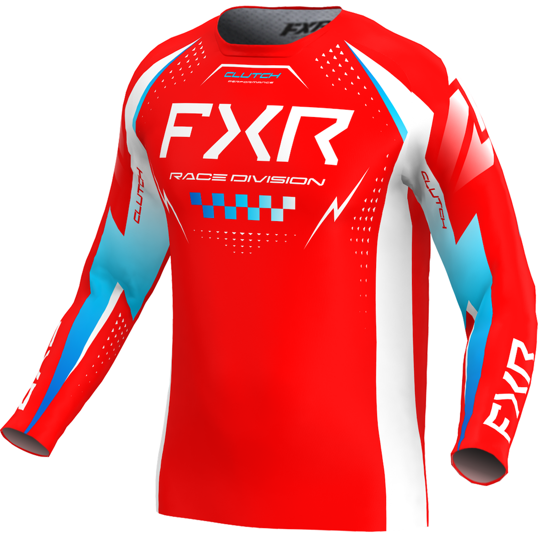 FXR YOUTH Clutch MX Jersey 2026 Red/Blue/White