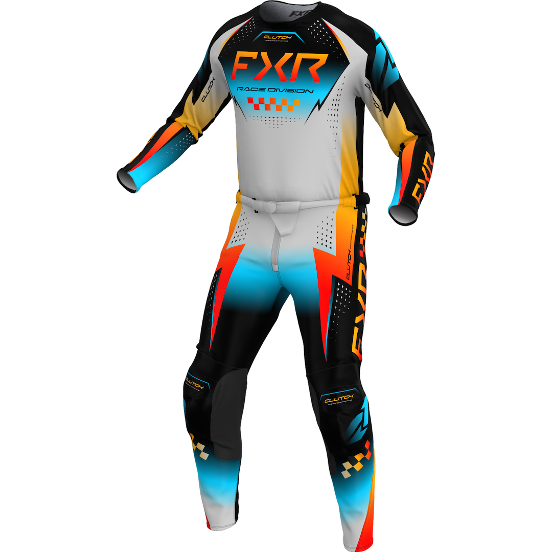FXR YOUTH Clutch 2026 MX Kit Combo Grey/Sky/Orange