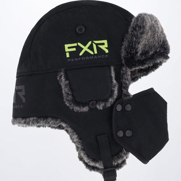 FXR YOUTH Trapper Hat Black/Hi-Vis