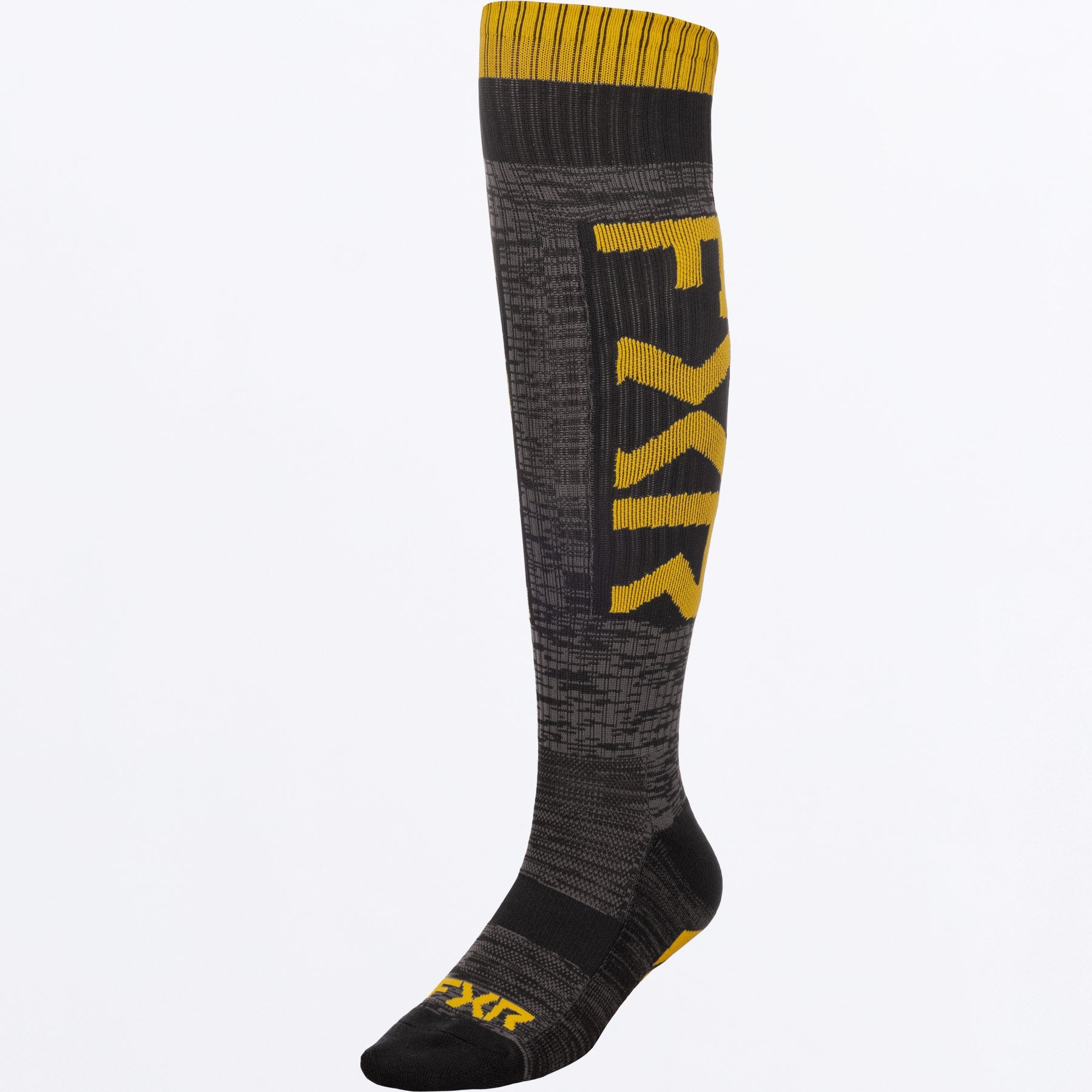 FXR Moto MX Socks 2026 Black/Charcoal/Gold
