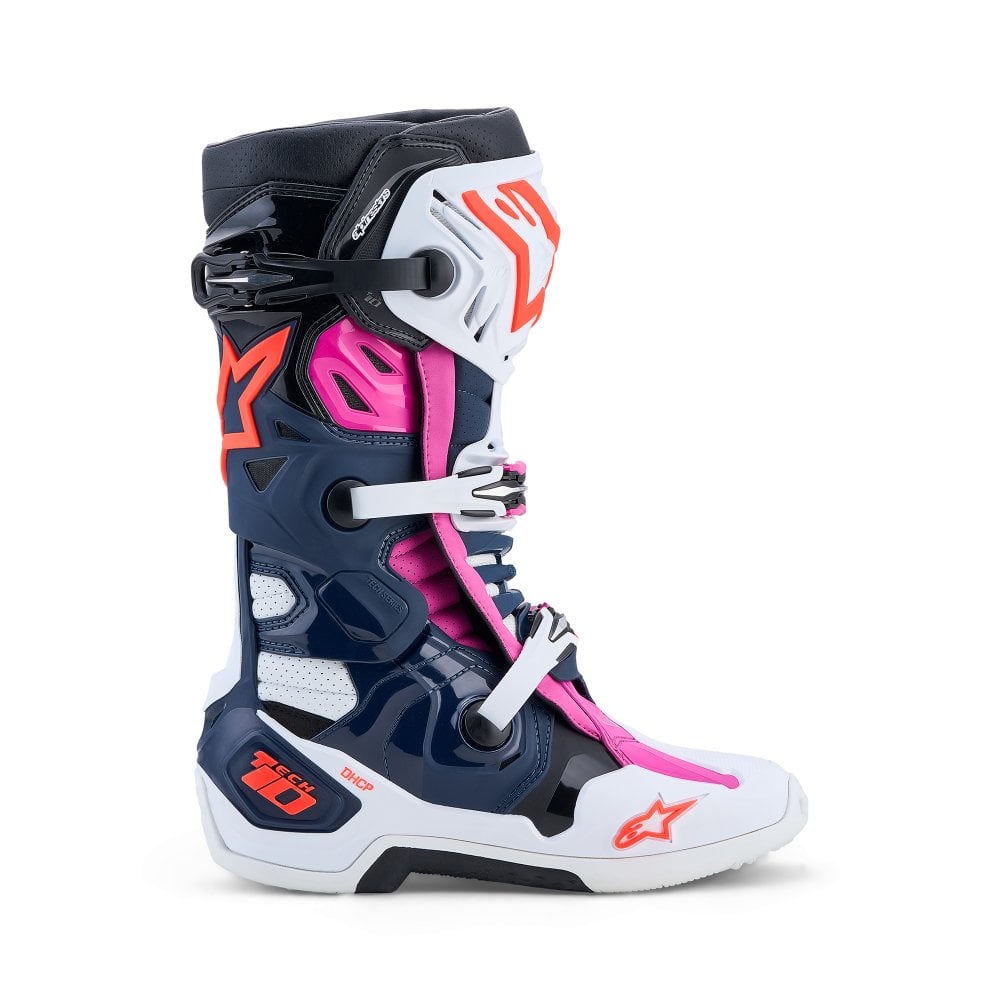 Alpinestars Tech 10 Supervented Motocross Boots Dark Blue/White/Black/Fuxia