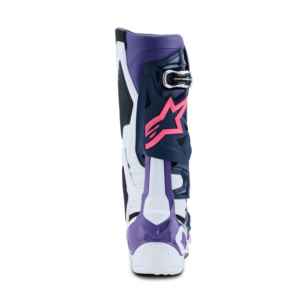 Alpinestars Tech 10 Motocross Boots White/Violet/Navy Blue/Pink Fluo