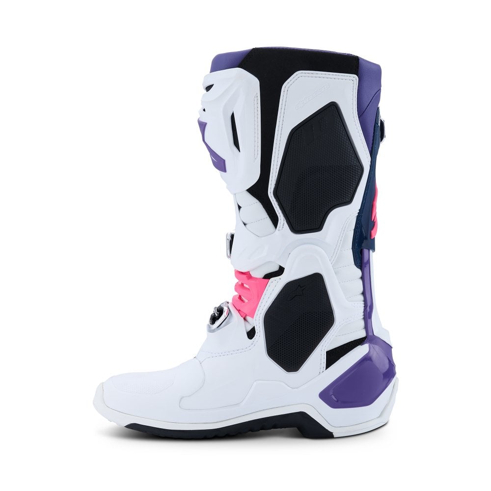 Alpinestars Tech 10 Motocross Boots White/Violet/Navy Blue/Pink Fluo
