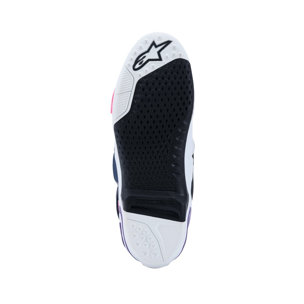 Alpinestars Tech 10 Motocross Boots White/Violet/Navy Blue/Pink Fluo